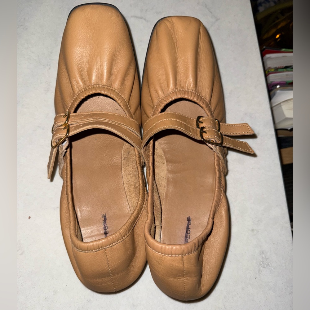 Free People Gemini Ballet Flats -Size 9.5 Tan